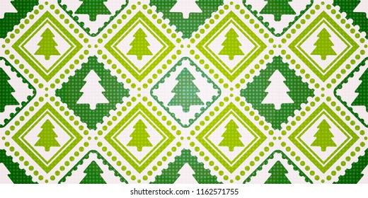 vector seamless pattern of christmas tree