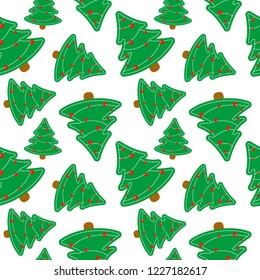 vector seamless pattern of christmas tree, Merry Christmas and Happy New Year