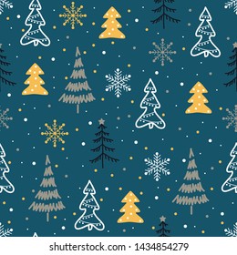 Vector seamless pattern of christmas tree
