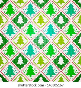 vector seamless pattern of christmas tree