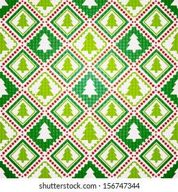 vector seamless pattern of christmas tree