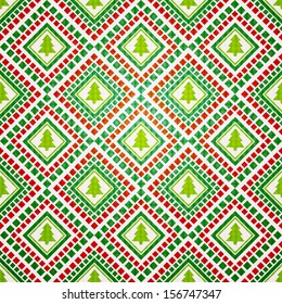vector seamless pattern of christmas tree