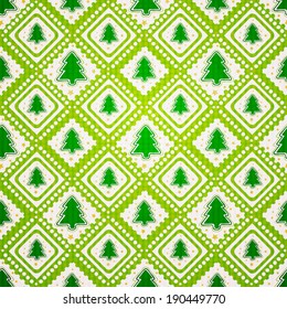 vector seamless pattern of christmas tree