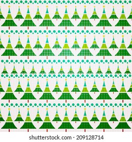 vector seamless pattern of Christmas tree 