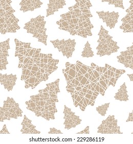 vector seamless pattern of christmas tree thread