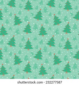Vector seamless pattern of christmas tree