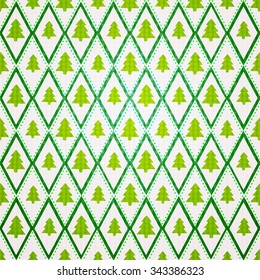 vector seamless pattern of christmas tree