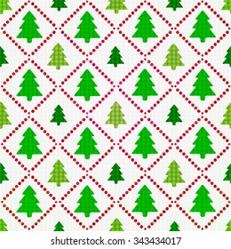 vector seamless pattern of christmas tree