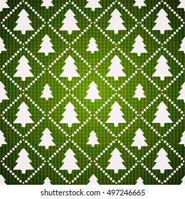 vector seamless pattern of christmas tree