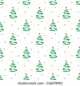 Vector seamless pattern of christmas tree.