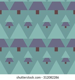 Vector seamless pattern of christmas trees