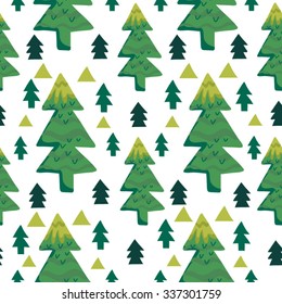 Vector seamless pattern of Christmas trees.