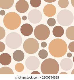 Vector seamless pattern. Circle shapes in brown colors. Background for wrapping, fabric, wallpaper or cards.