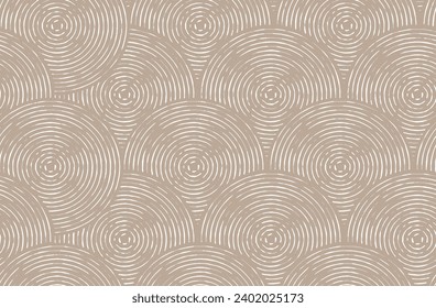 Vector seamless pattern with circles. Abstract hand made background. Monochrome texture from brush strokes. Irregular triangular grid. Trendy hipster print. Modern graphic design.