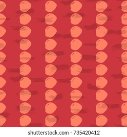 Vector seamless pattern with circles brush strokes. Colorful doodle. Grunge background. Abstract wallpaper.