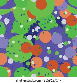 Vector seamless pattern with circles of different sizes and colors.
