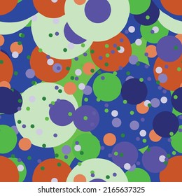 Vector seamless pattern with circles of different sizes and colors.