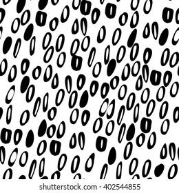 Vector seamless pattern with circles. Hand drawn brush texture