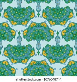 Vector Seamless Pattern with circles in oriental style