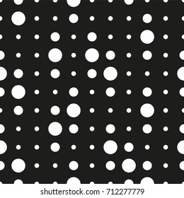 Vector seamless pattern. Circles, point, spots, polka dot texture. Stylish monochrome doodles. Modern graphic design. Hipster creative tileable print