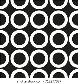 Vector seamless pattern. Circles, point, spots, polka dot texture. Stylish monochrome doodles. Modern graphic design. Hipster creative tileable print