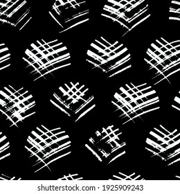 vector seamless pattern circles from stripes brush. Minimalistic contrasting pattern with white element izolated