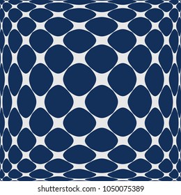Vector seamless pattern with circular convex mesh texture.Modern stylish texture.Blue background