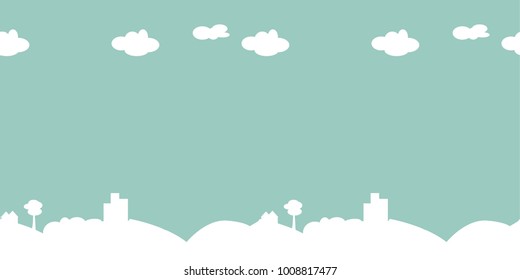 Vector seamless pattern with city