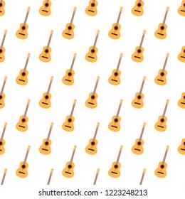 Vector seamless pattern of classical acoustic guitars.