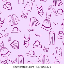 Vector seamless pattern with clothes 