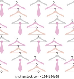 Vector seamless pattern with clothes hangers. Dry cleaning and laundry service. Black friday, big sale, discount. Organization of storage in a wardrobe. Design for packaging paper, fabric, print.