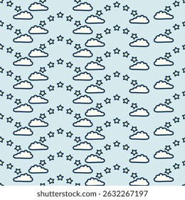 vector seamless pattern cloud and stars child design 