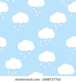 Vector seamless pattern with clouds. Suitable for printing, wallpaper, textiles, packaging, web design, and children's design.