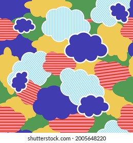 Vector seamless pattern with clouds.Modern abstract design for paper, fabric, interior decor and other users.