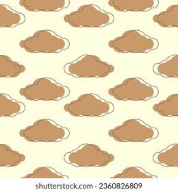 Vector seamless pattern with clound symbol. design for fabric ,wallpaer, curtain, packaging, phone case. pattern seamless on cream background.