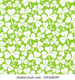Vector seamless pattern with clover leaf - abstract background