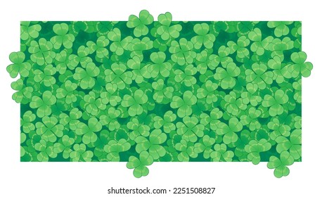 Vector seamless pattern with clover three and four leaves