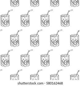 vector seamless pattern with cocktail glass