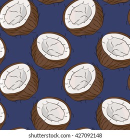 Vector seamless pattern with coconut (5)