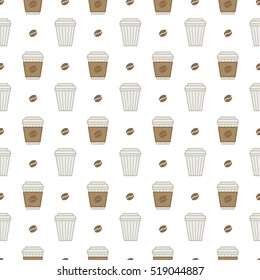 Vector seamless pattern with coffee.