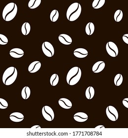 Vector seamless pattern with coffee beans.