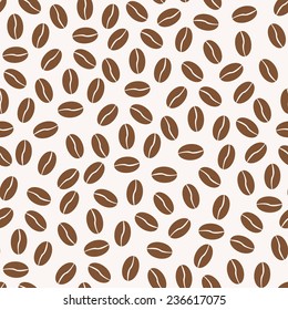 Vector seamless pattern with coffee beans. Coffee background
