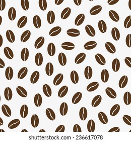 Vector seamless pattern with coffee beans. Coffee background
