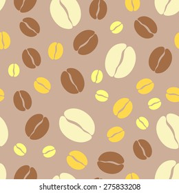 Vector seamless pattern with coffee beans.