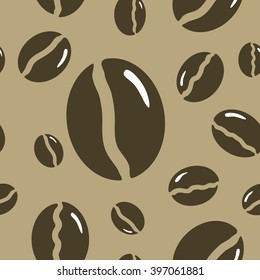 Vector seamless pattern with coffee beans