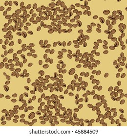 Vector seamless pattern with coffee beans