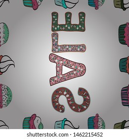 Vector. Seamless pattern. Collection with style backgrounds for your project, commercial banner, flayer, animation, advertisement, sale, frame. Sale lettering in pink, white and green colors.