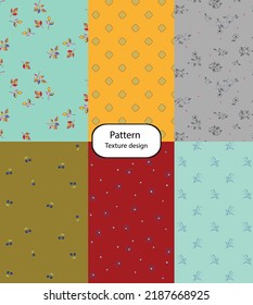 Vector seamless pattern collection.Seamless Floral Pattern in vector.Wild flowers, leaves, branches, candies repeat pattern design set.seamless floral pattern.Handmade. Wallpaper, fabric or design of 