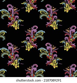 Vector seamless pattern collection.Wild flowers, leaves, branches, candies repeat pattern design set.seamless floral pattern.Bedshit home Design.