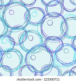 Vector seamless pattern with color bubbles blower. Hand drawn doodle illustration in childish style for print, web